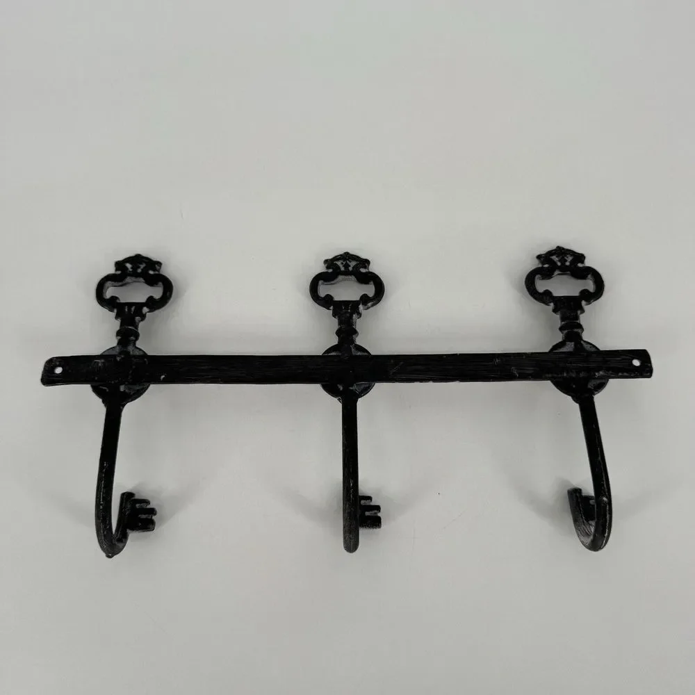 Cast Iron Hook Coat Rack Keys Antique Style Rustic Wall Decor Farmhouse‎